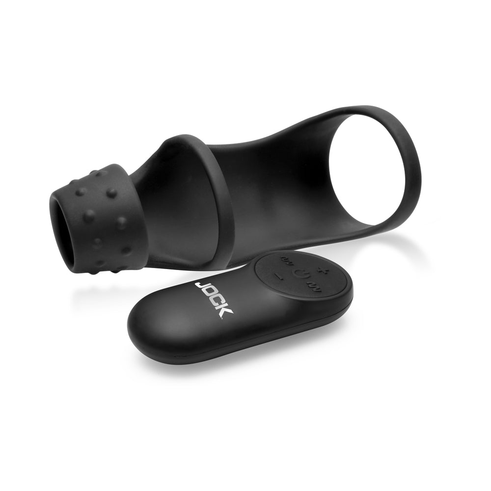 Curve Toys Jock Enhancers Rush Vibrating Penis Sleeve C-Ring w/Remote