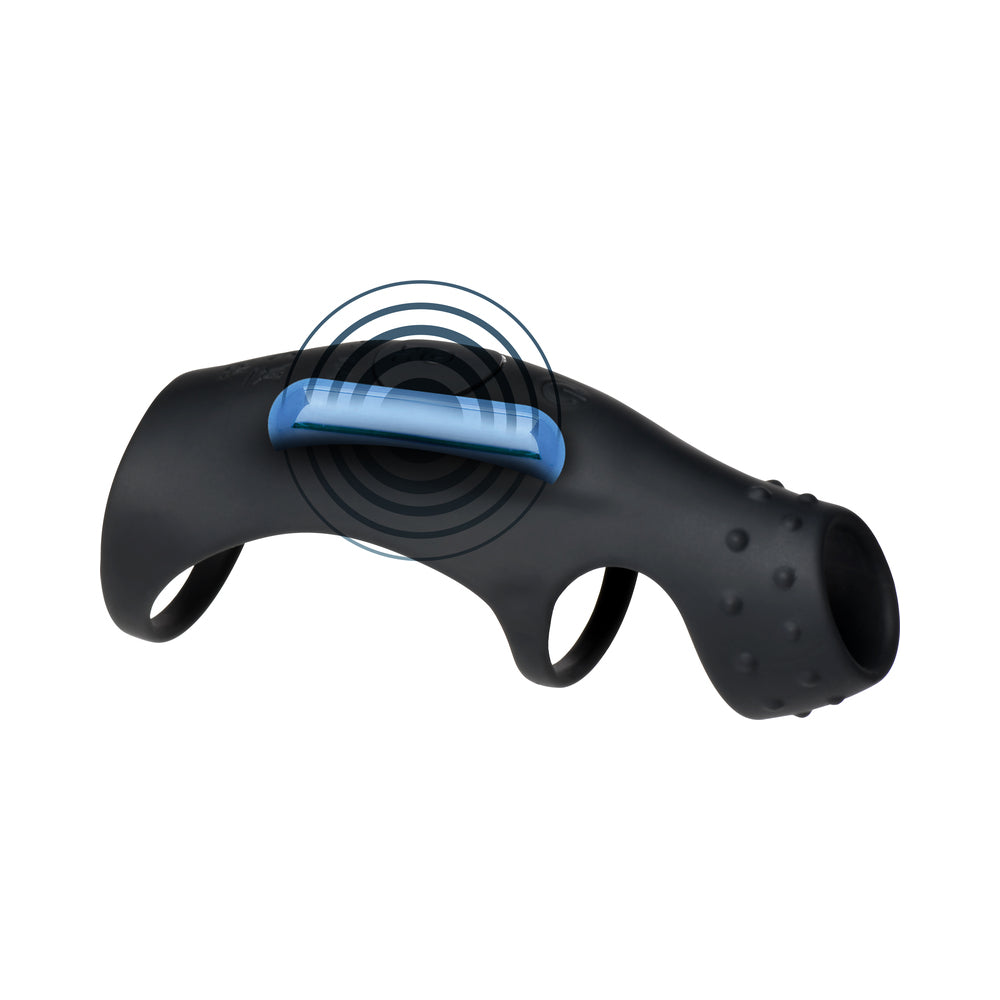Curve Toys Jock Enhancers Rush Vibrating Penis Sleeve C-Ring w/Remote