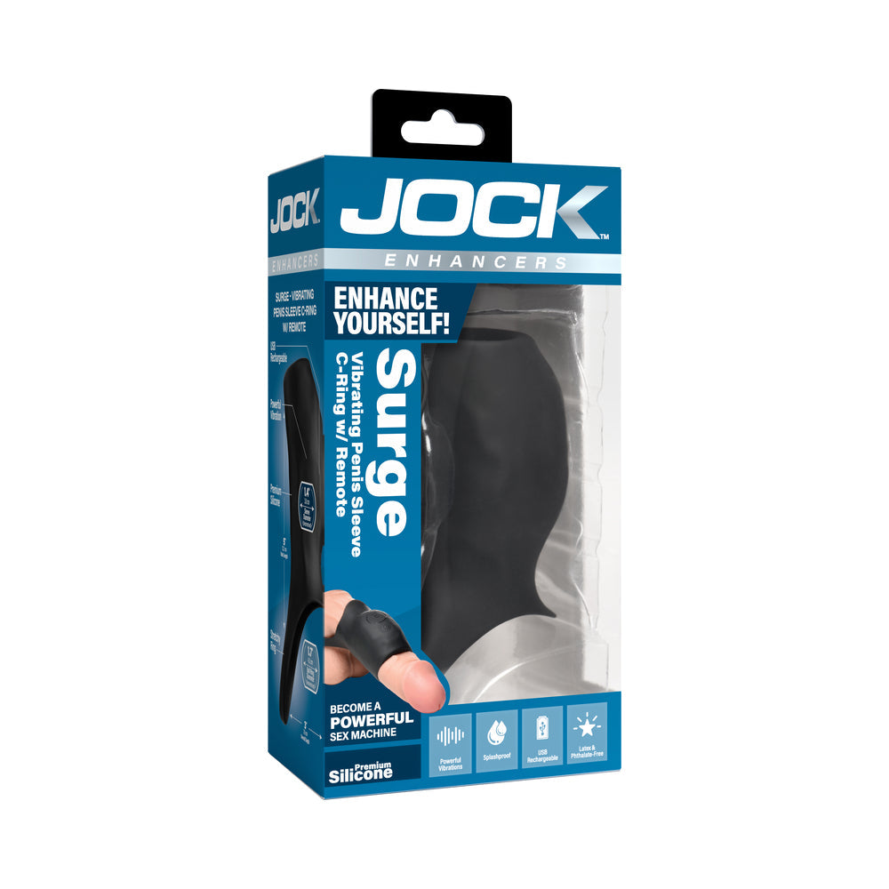 Curve Toys Jock Enhancers Surge Vibrating Penis Sleeve C-Ring w/Remote