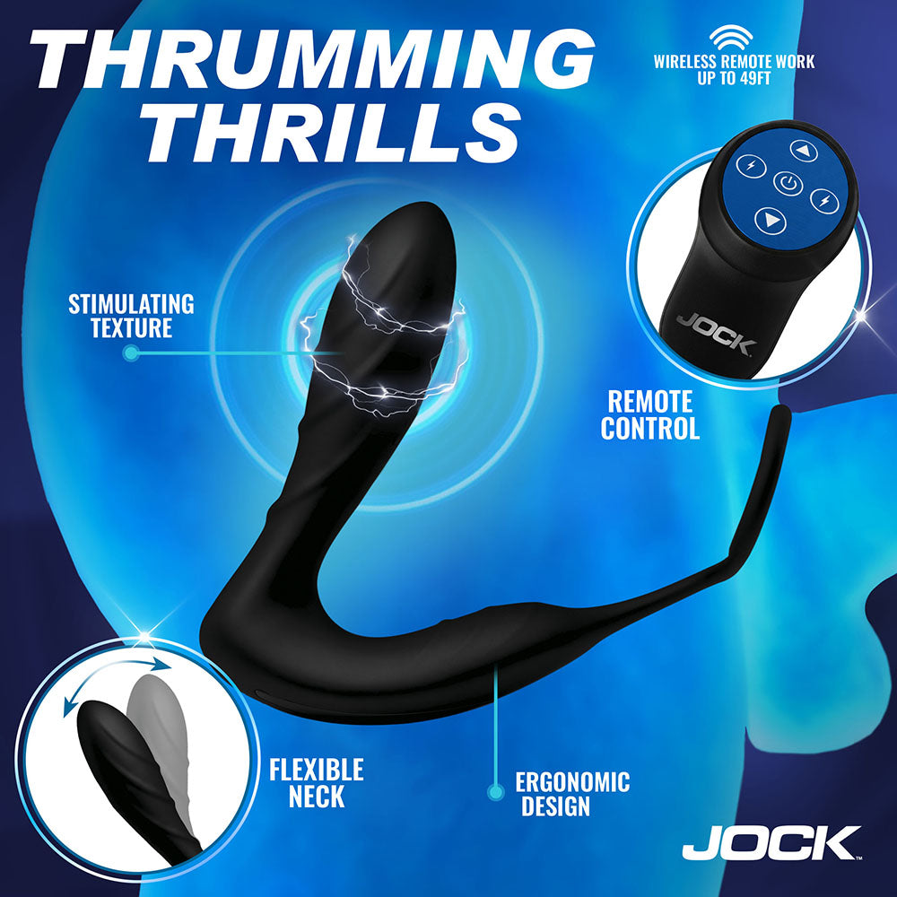 Curve Toys Jock Electro Shockwave E-Stim Anal Plug w/C-Ring