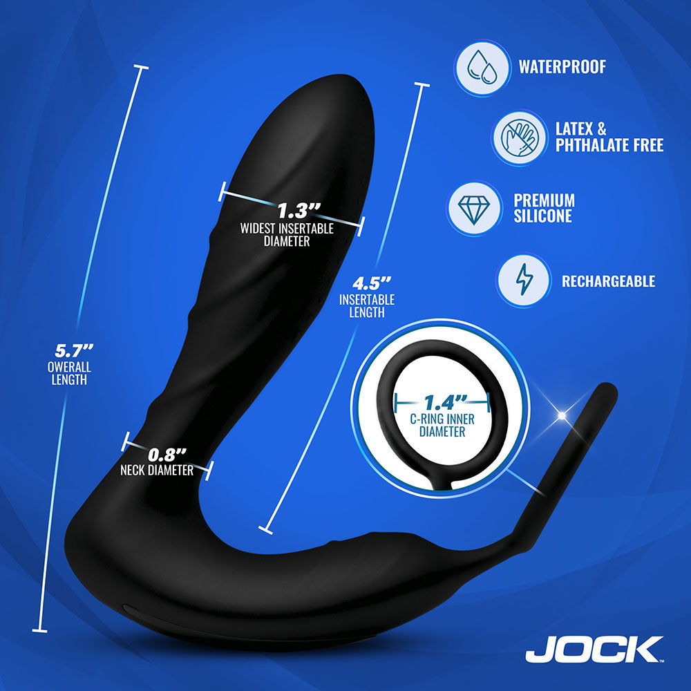 Curve Toys Jock Electro Shockwave E-Stim Anal Plug w/C-Ring