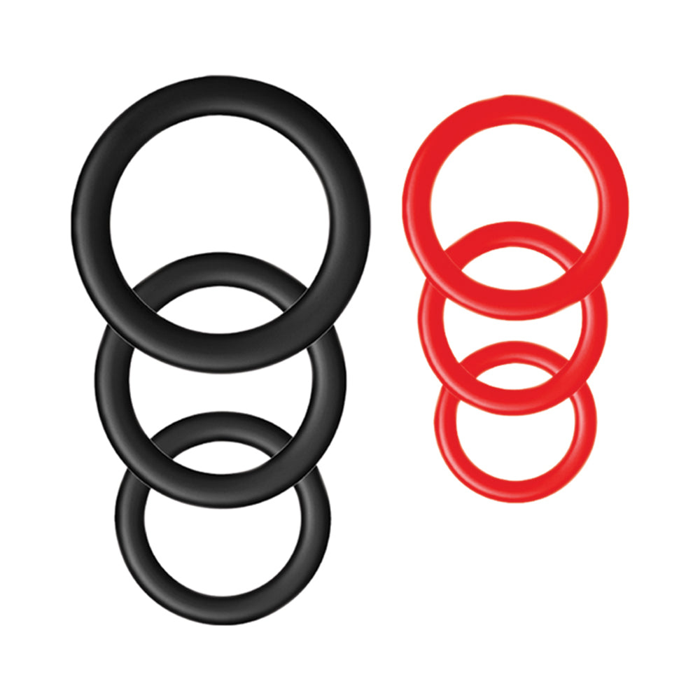 Nasstoys Silicone Ring Pack - Red/Black
