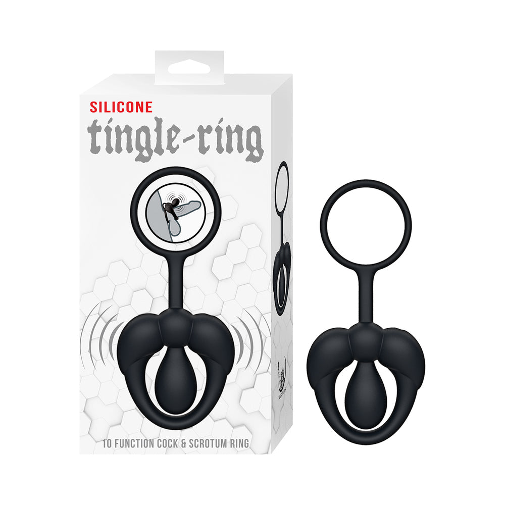 Tingle Ring Silicone Cock & Scrotum Ring - Black