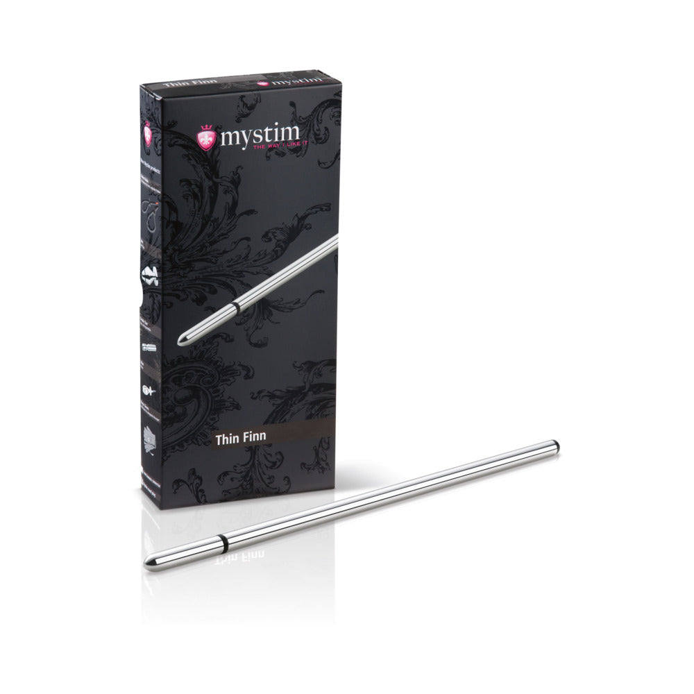 Mystim Thin Finn eStim Urethral Sound - Silver
