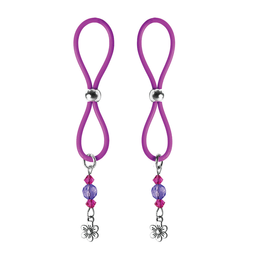 Bijoux de Nip Nipple Halos Flower Charm - Purple