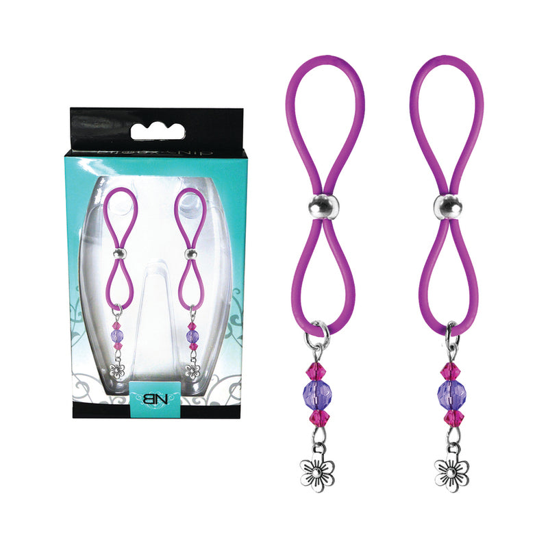 Bijoux de Nip Nipple Halos Flower Charm - Purple