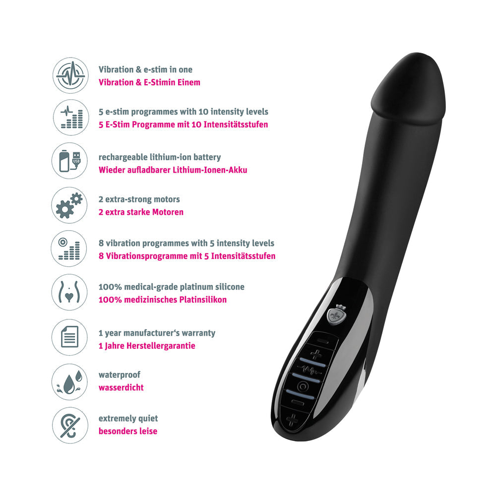 Mystim Tickling Truman eStim Vibrator Black Edition - Black
