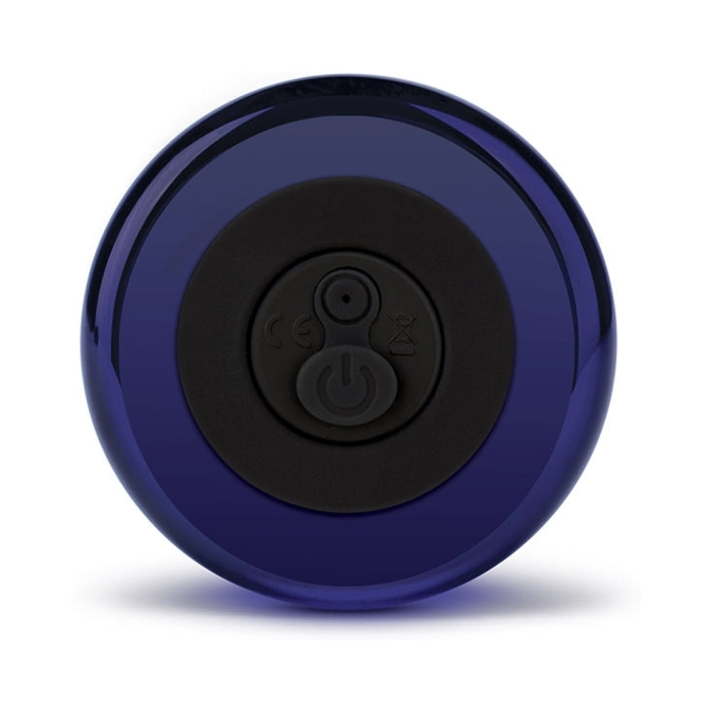 Glas 4" Rechargeable Vibrating Dotted G Spot/P Spot Plug - Blue