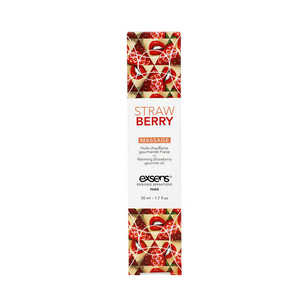 Exsens Warming Gourmet Massage Oil-Strawberry 1.7oz