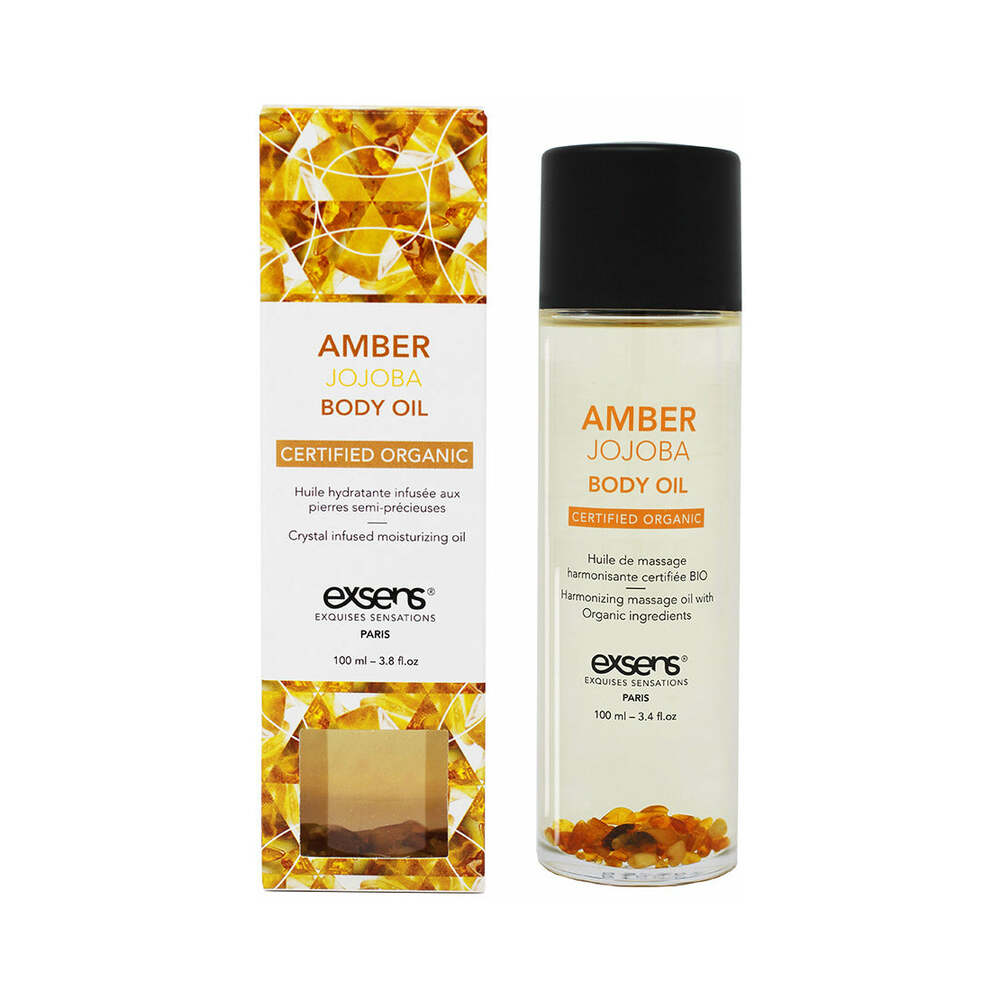 Exsens Organic Crystal Infused Body Oil-Amber Jojoba 3.4oz
