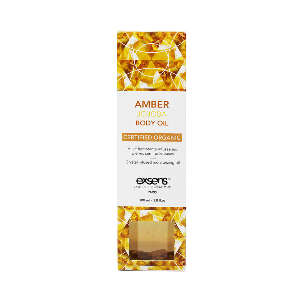 Exsens Organic Crystal Infused Body Oil-Amber Jojoba 3.4oz