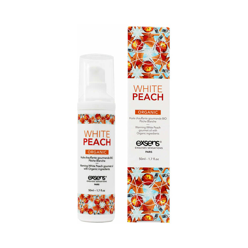 Exsens Organic Warming Gourmet Massage Oil-White Peach Organic 1.7oz