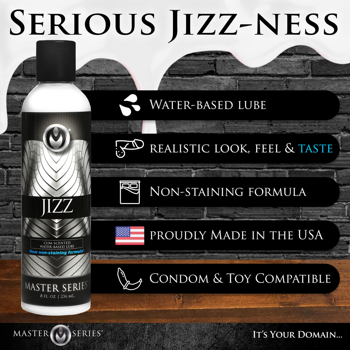 Master Series Jizz Cum Scented Lube 8oz