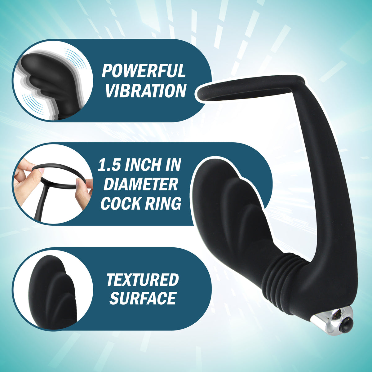 Nova Silicone Cock Ring and Prostate Vibe