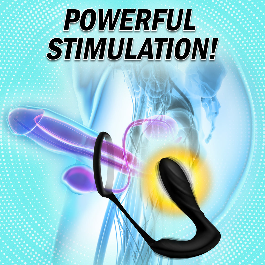 Silicone Prostate Vibrator and Strap with Remote Control