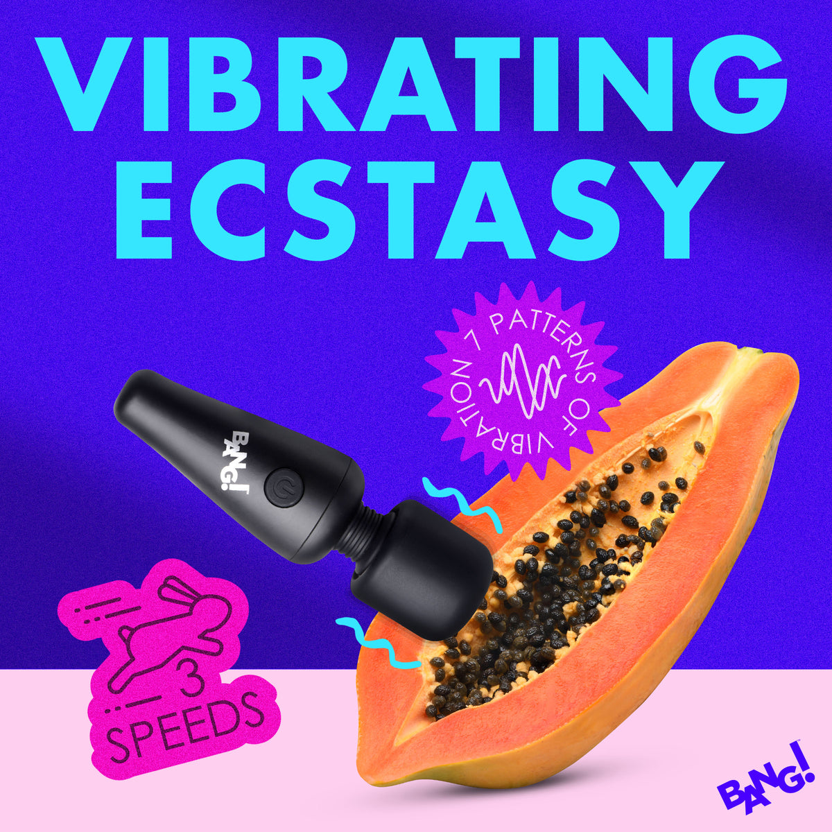 Bang! 10X Vibrating Mini Silicone Wand-Black
