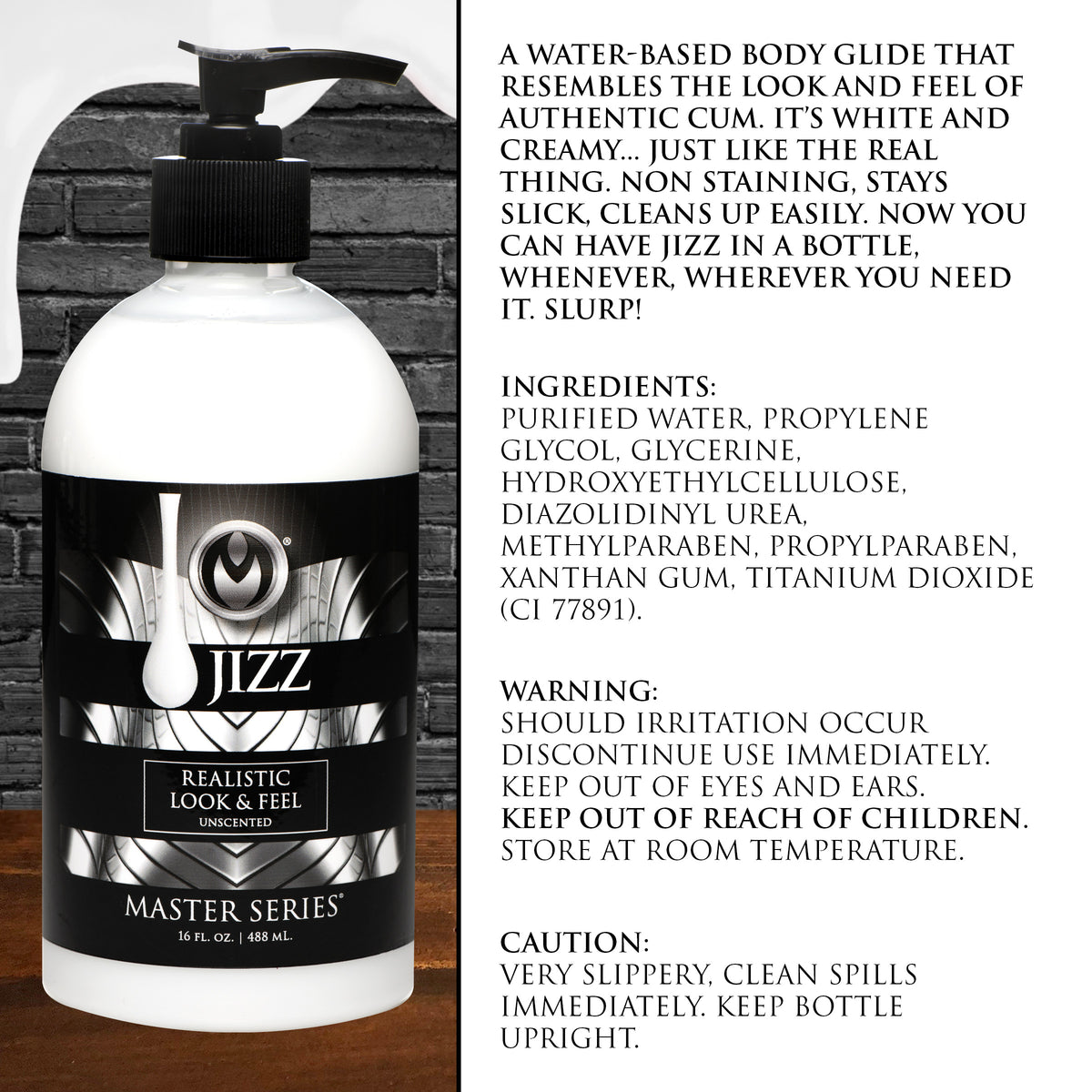 Master Series Jizz Unscented Water Based Lube 16oz