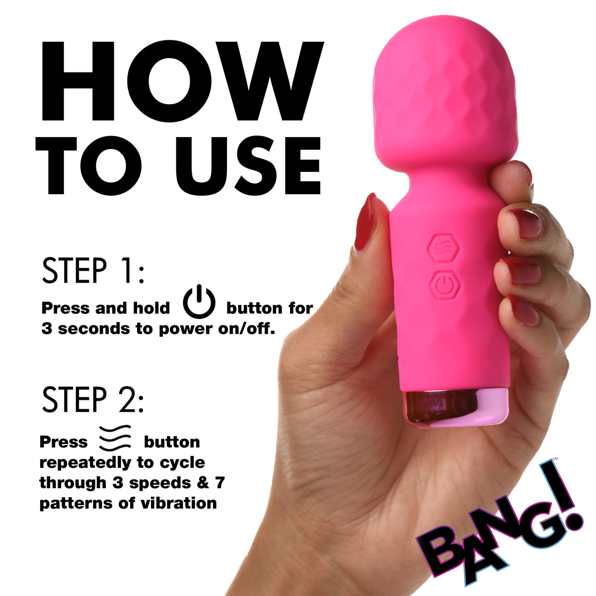 Bang 10X Mini Silicone Wand-Pink