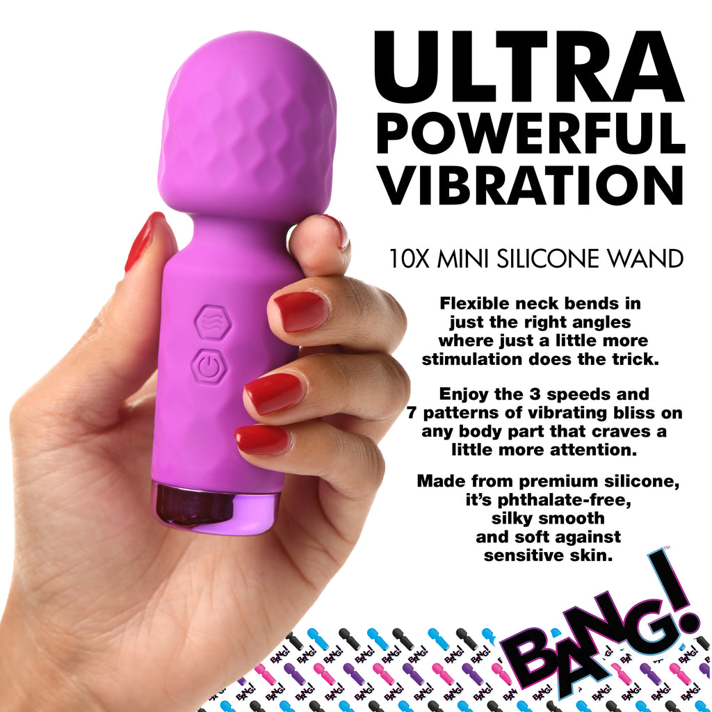 Bang 10X Mini Silicone Wand-Purple