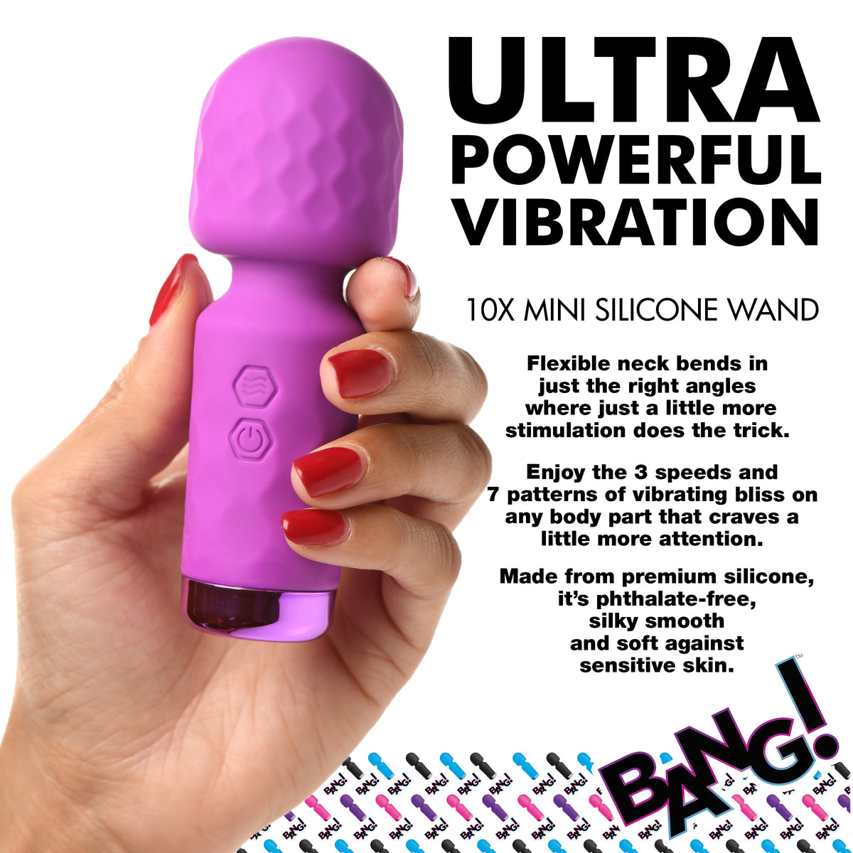 Bang 10X Mini Silicone Wand-Purple