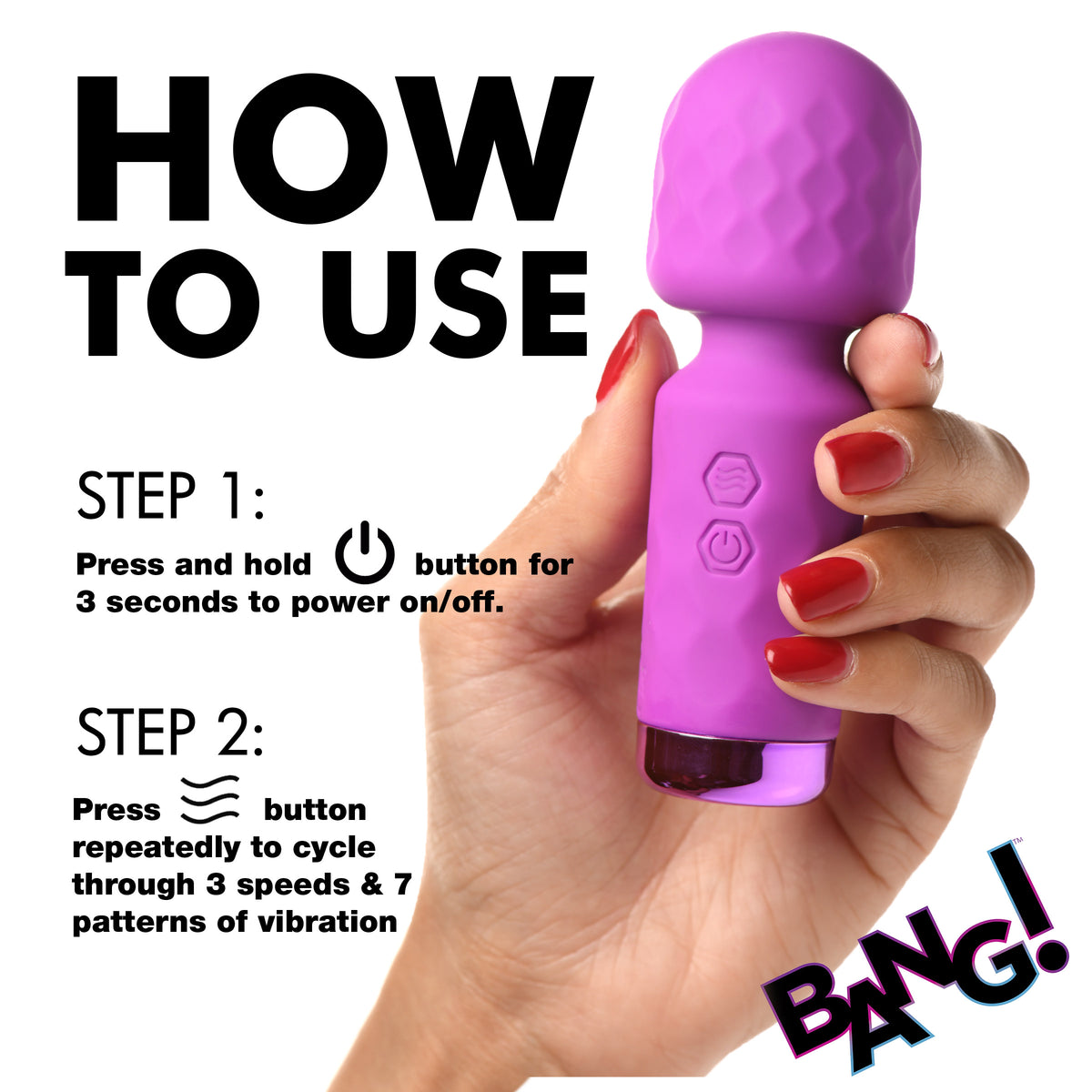 Bang 10X Mini Silicone Wand-Purple