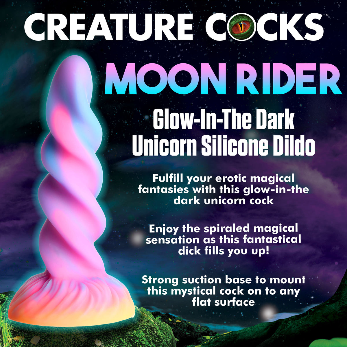 Creature Cocks Moon Rider Glow in the Dark Unicorn Dildo