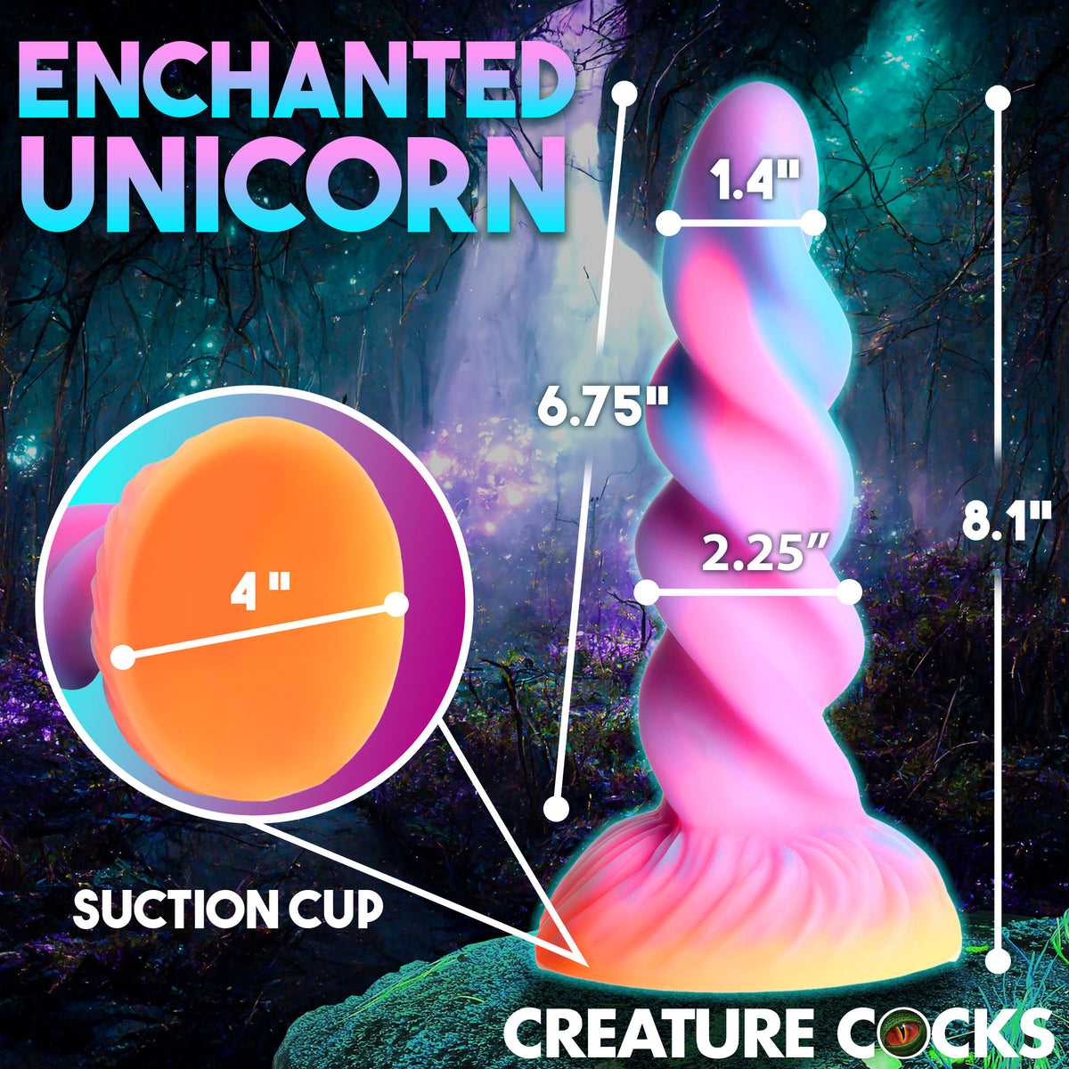 Creature Cocks Moon Rider Glow in the Dark Unicorn Dildo