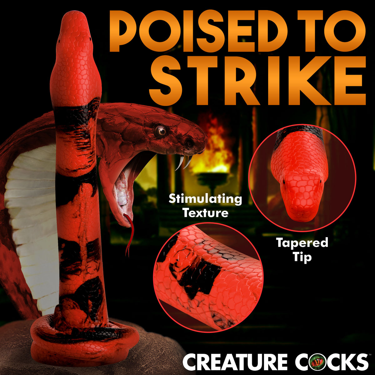 Creature Cocks King Cobra Long Silicone Dong 14"