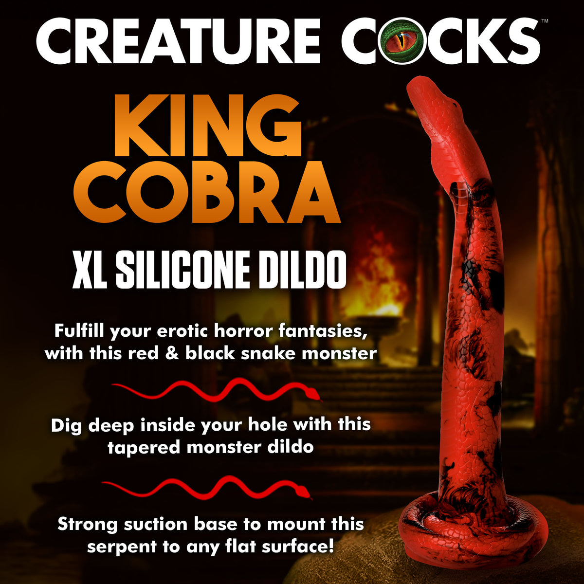 Creature Cocks King Cobra Long Silicone Dildo X-Large 18"
