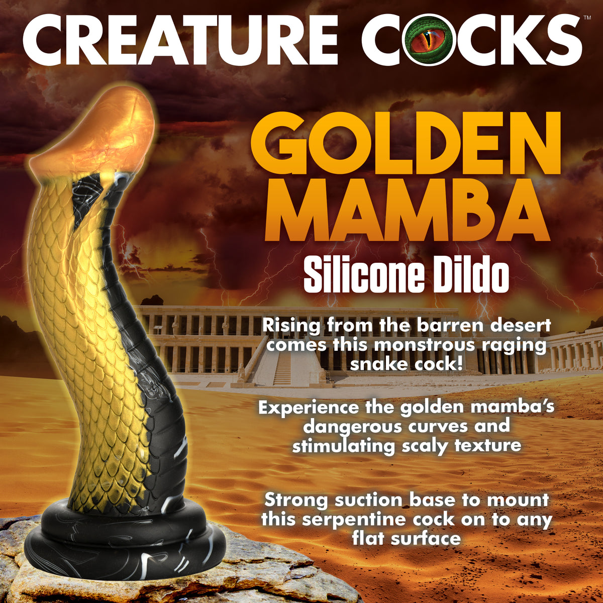 Creature Cocks Golden Mamba Snake Silicone Dildo
