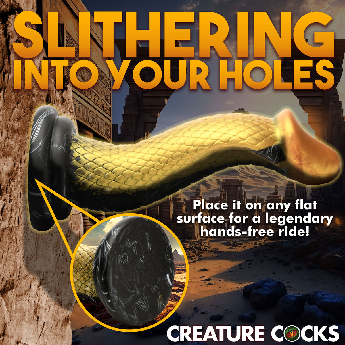 Creature Cocks Golden Mamba Snake Silicone Dildo