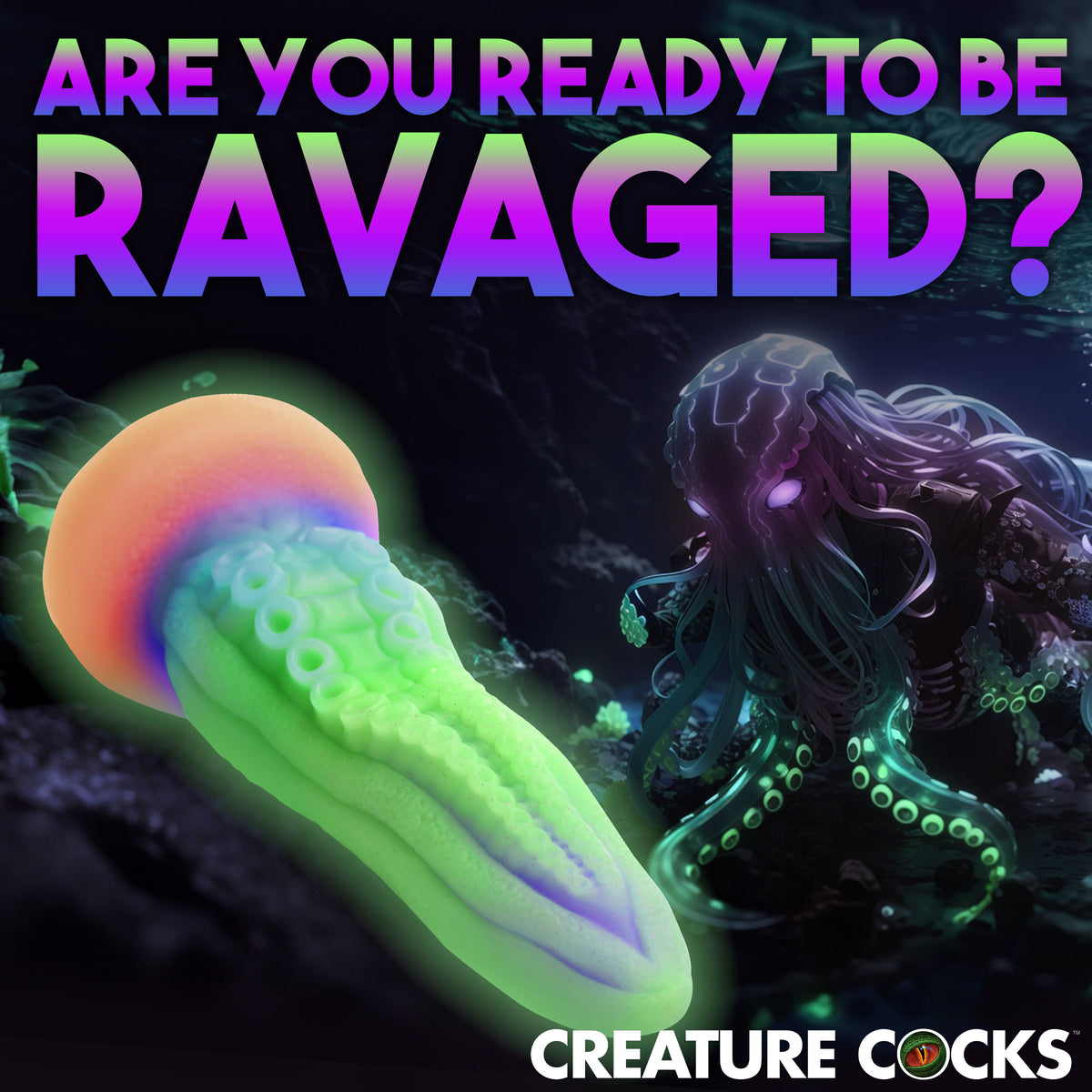 Creature Cocks Tenta-Cock Glow in the Dark Silicone