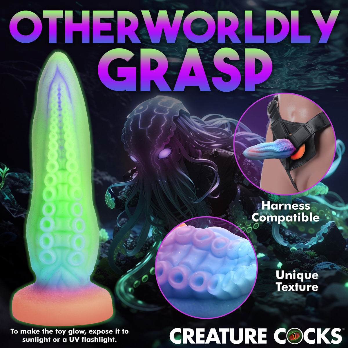Creature Cocks Tenta-Cock Glow in the Dark Silicone