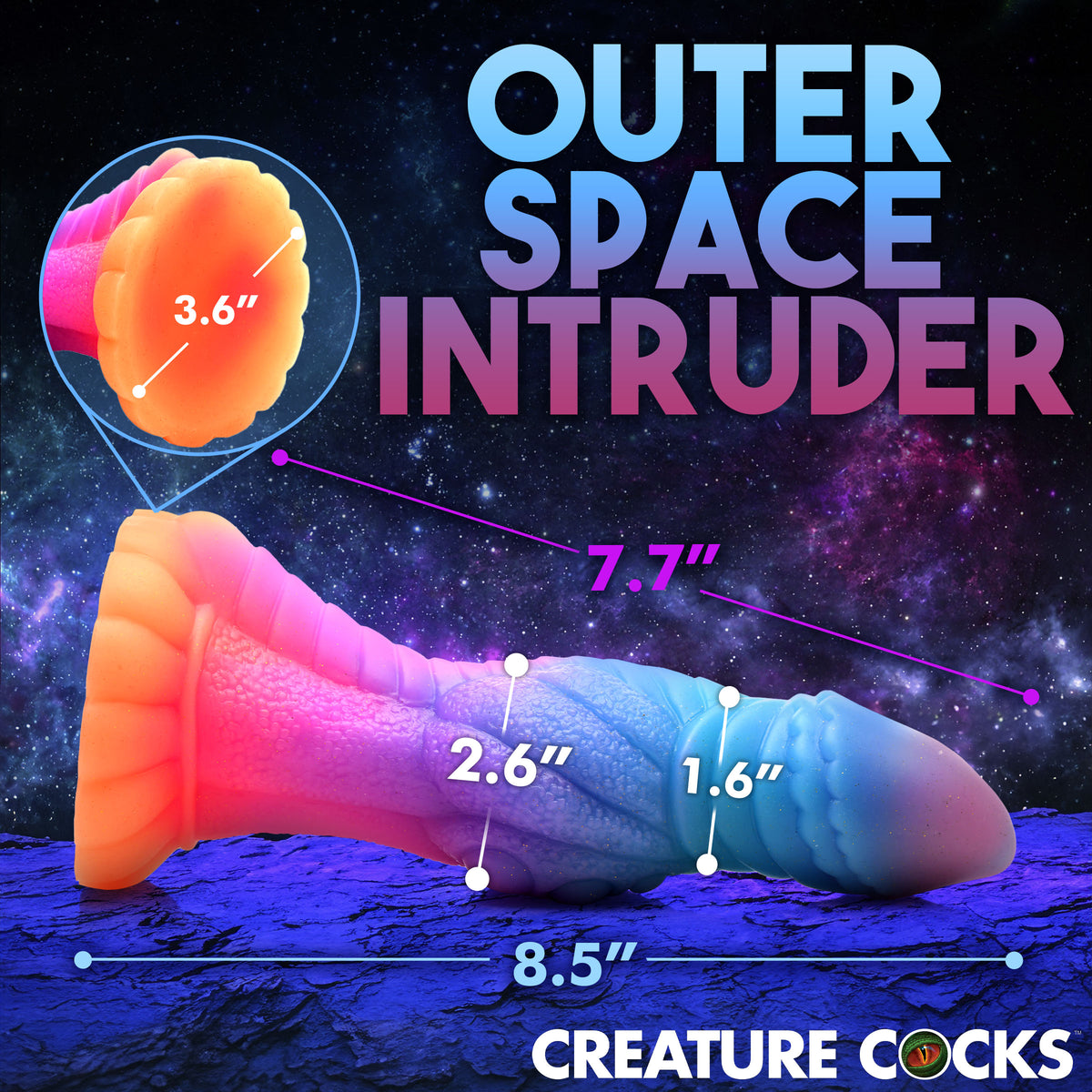 Creature Cocks Galactic Cock Alien Creature Glow in the Dark Dildo