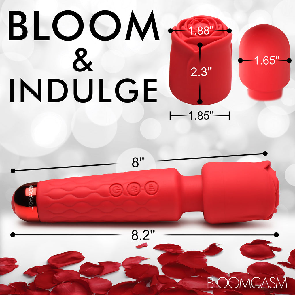 Bloomgasm Pleasure Rose 10x Silicone Wand with Rose Attachment