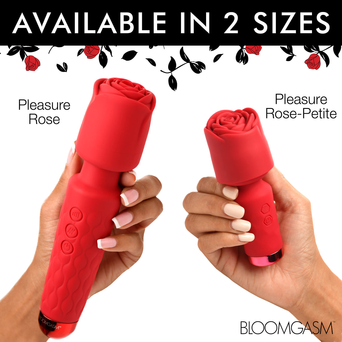 Bloomgasm Pleasure Rose 10x Silicone Wand with Rose Attachment