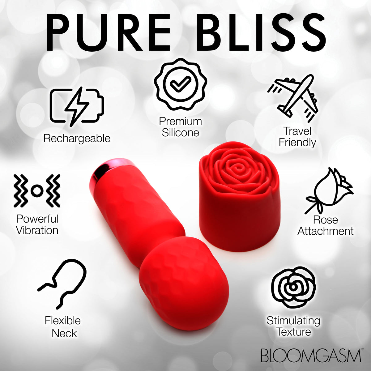 Bloomgasm Pleasure Rose Petite Mini Silicone Rose Wand