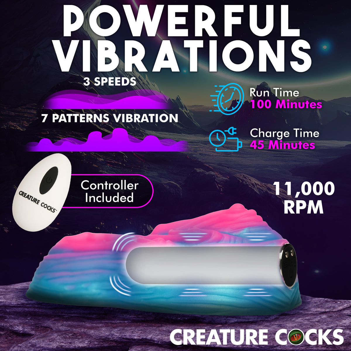 Creature Cocks Vulvaron Vibrating Silicone Grinder