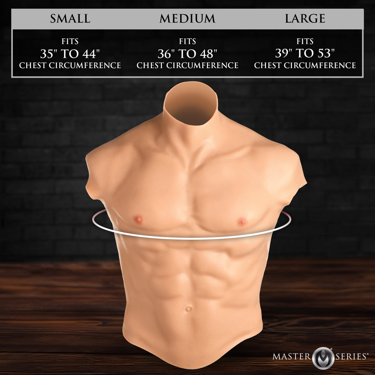 Ripped Silicone Male Chest - Medium