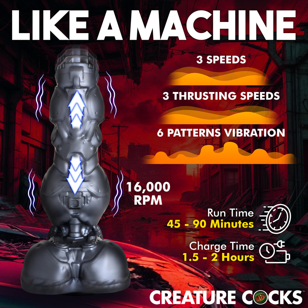 Creature Cocks Cyborg Cock Thrusting and Vibrating Silicone Dildo