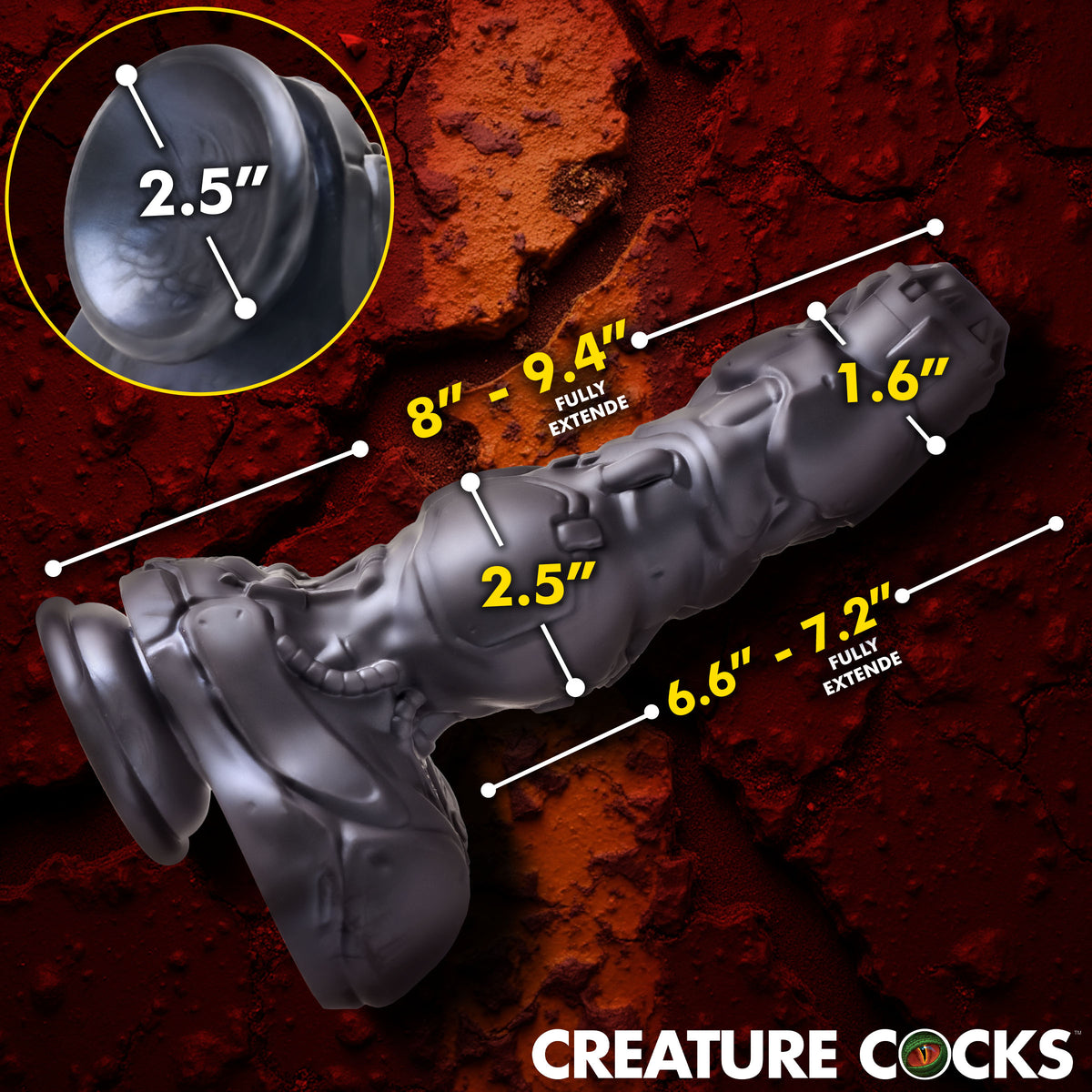 Creature Cocks Cyborg Cock Thrusting and Vibrating Silicone Dildo