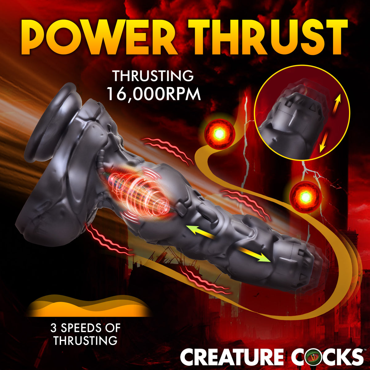 Creature Cocks Cyborg Cock Thrusting and Vibrating Silicone Dildo