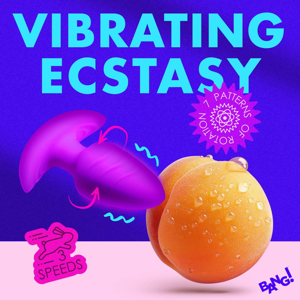 Rotating and Vibrating Silicone Butt Plug - Purple