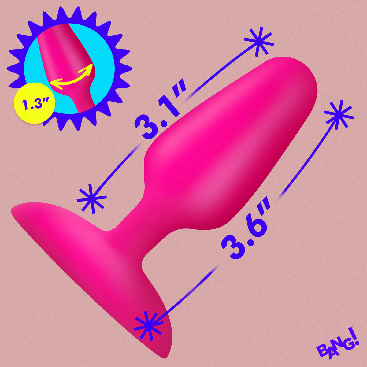 Flexible Vibrating Silicone Butt Plug - Pink