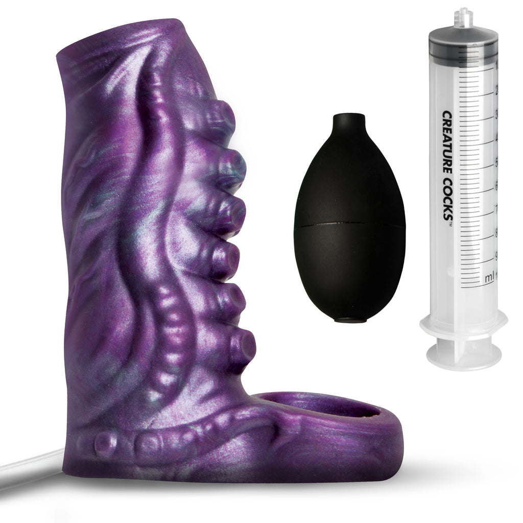 Creature Cocks Siphon Squirting Silicone Penis Enhancer-Purple