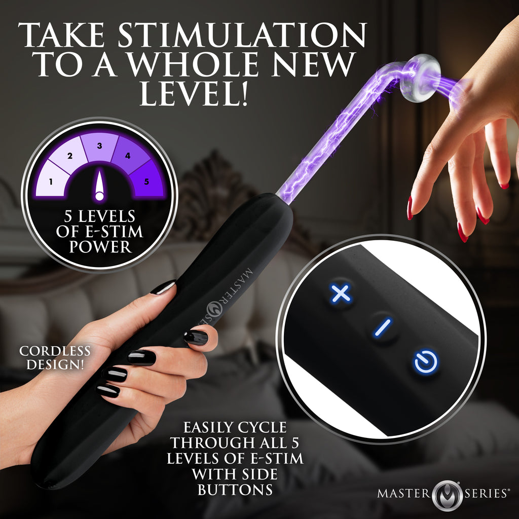 Master Series Elektra Rechargeable E-Stim Wand-Black