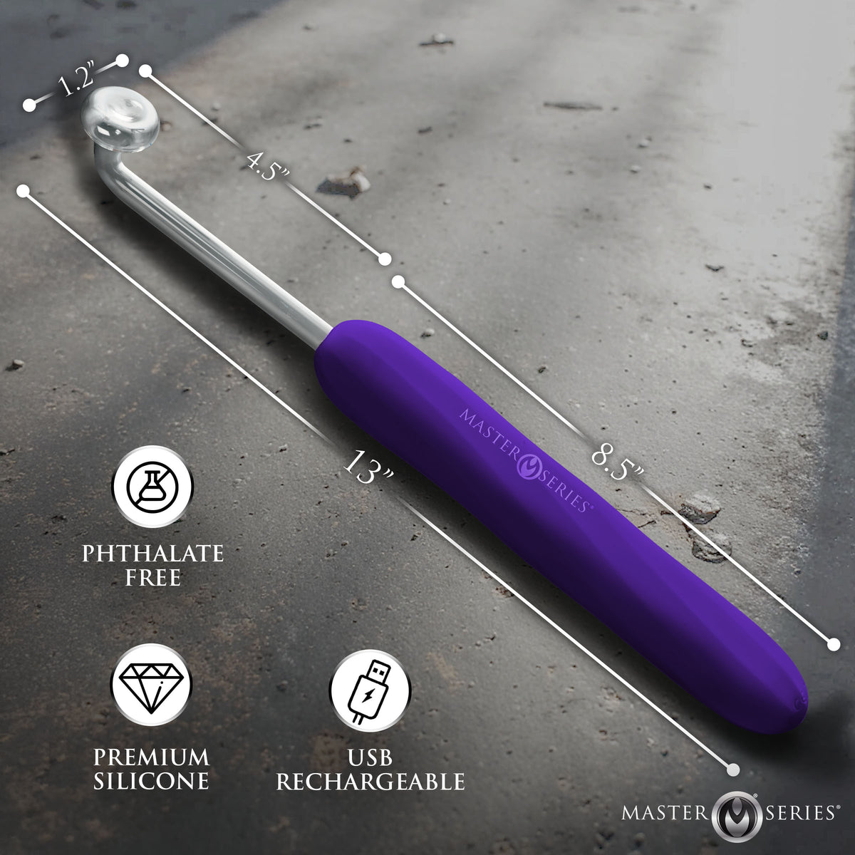 Master Series Elektra Rechargeable E-Stim Wand-Purple