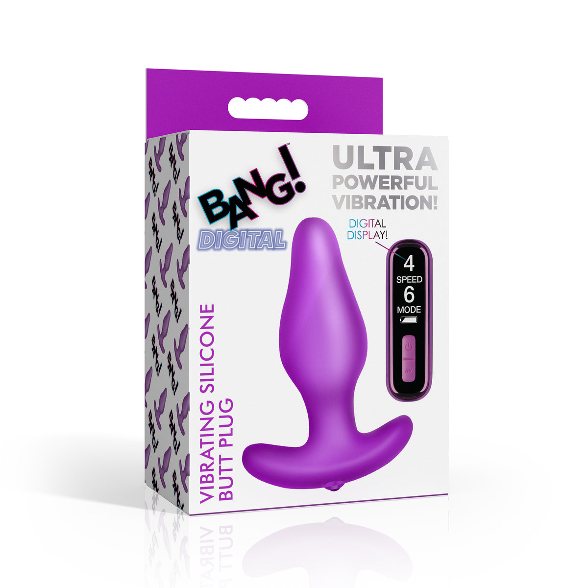 Vibrating Silicone Butt Plug with Digital Remote