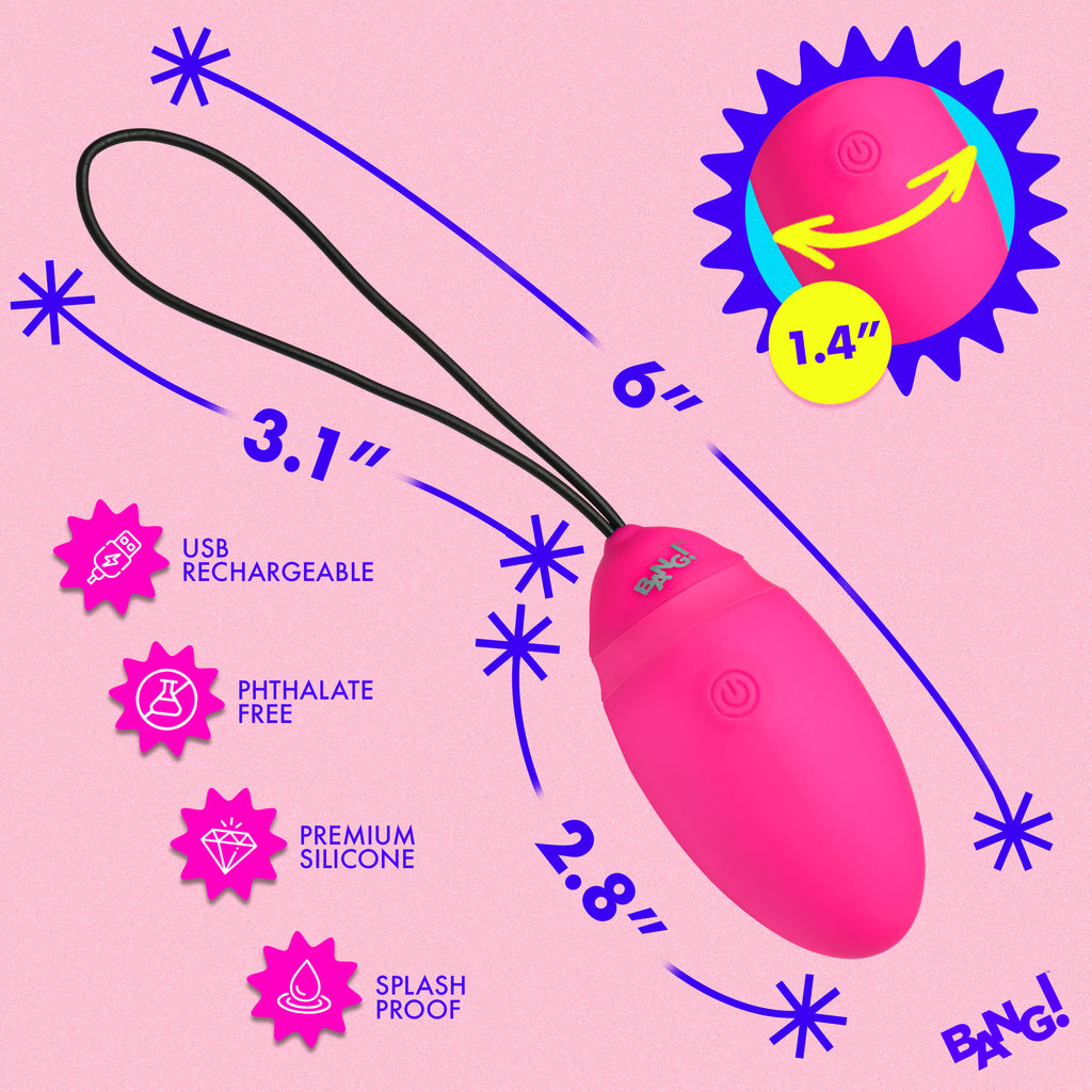 Bang! Vibrating Silicone Egg with Digital Remote