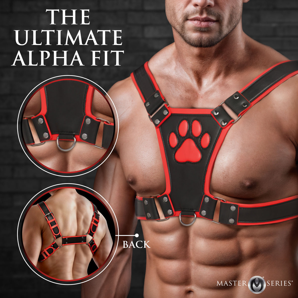 Alpha Pup Bulldog Harness - Red